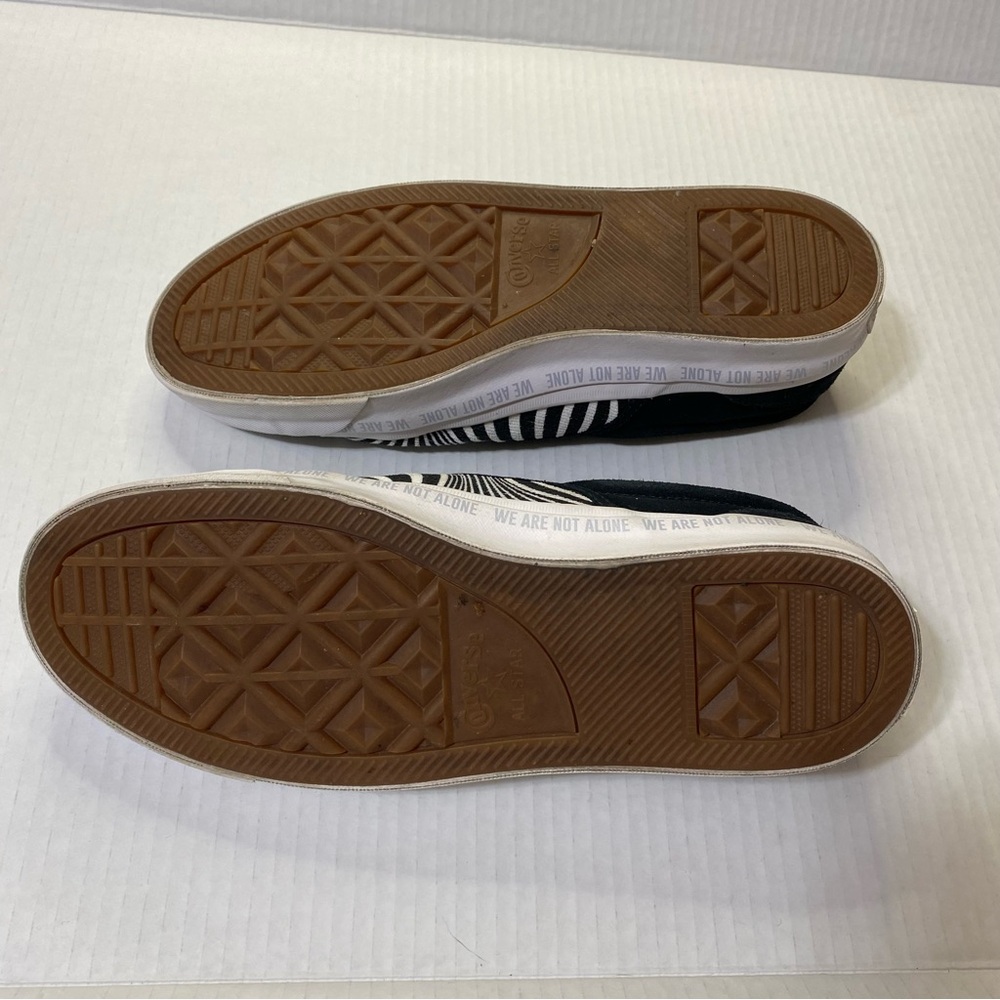 Converse One Star Black White CC "WE ARE NOT ALONE" Slip On Sneakers Unisex - Picture 8 of 10